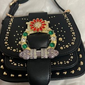 Black embroidered bag